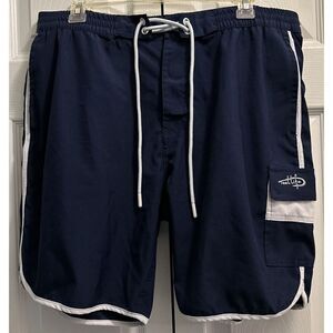 Reel Life Navy Blue Unlined Swim Trunks Size XL